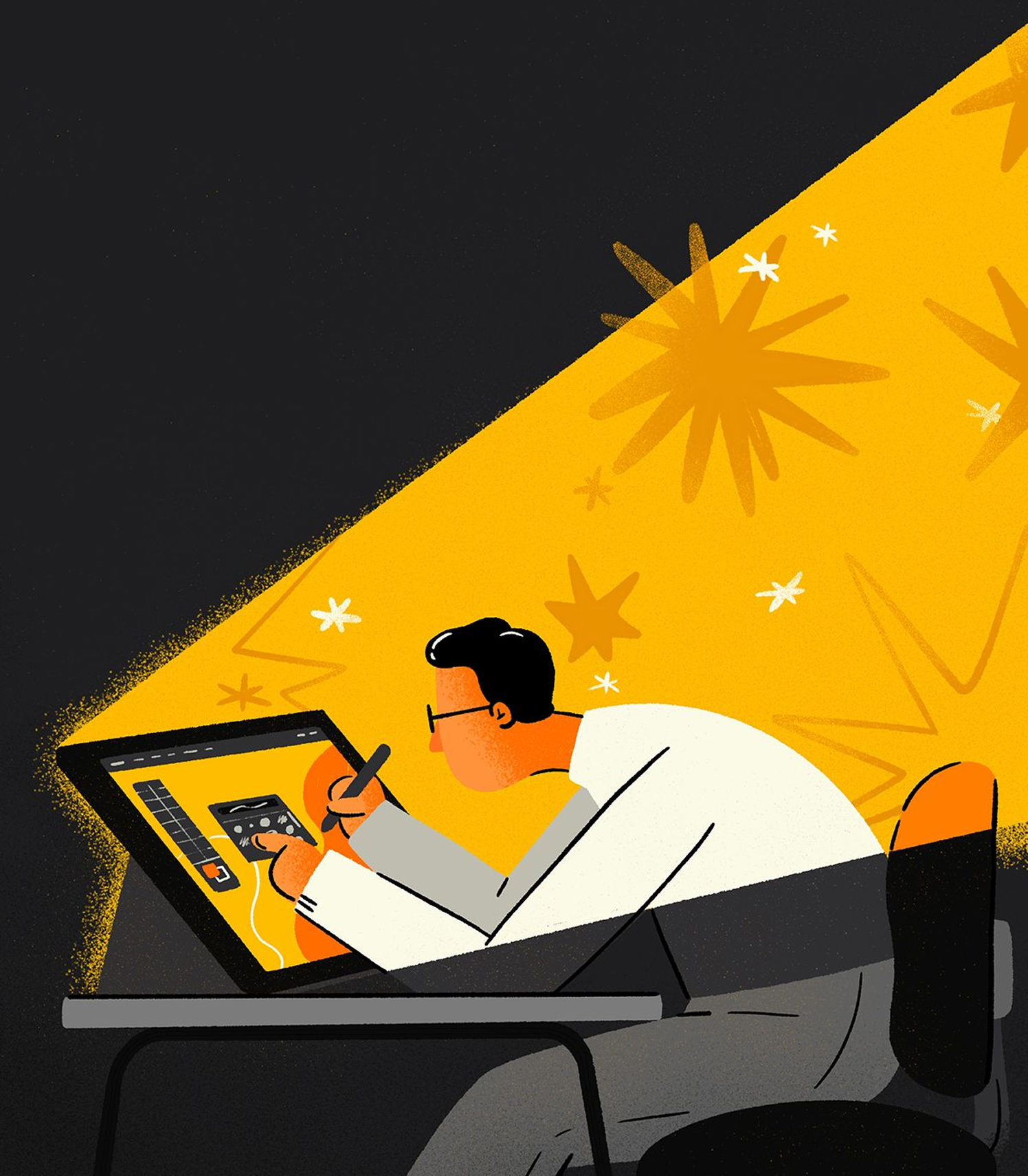 Student working illustration